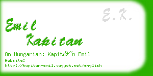 emil kapitan business card